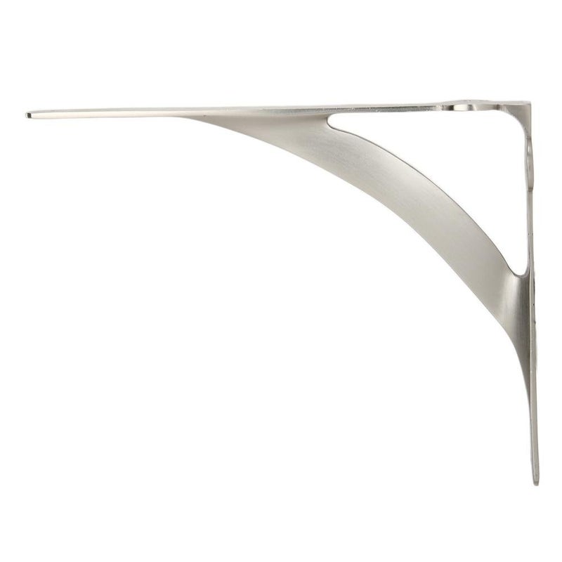 A29 Set of 2 Shelf Brackets for 6", 8", 10" Shelves - Brushed Nickel Finish - 7.88" X 5.88" Heavy Duty Brass L Brackets for Wall Shelves Hardware Included, - Image 5